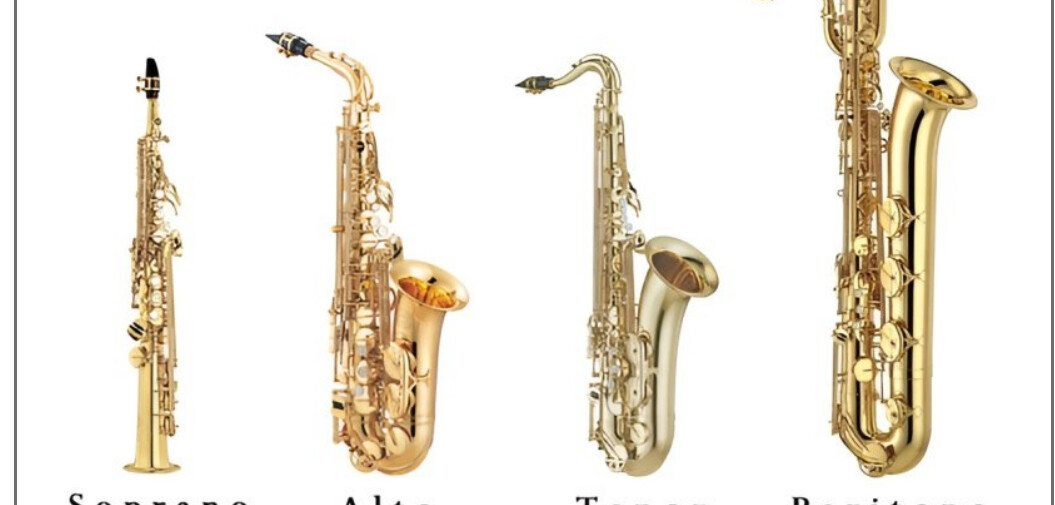 Quattro sassofoni di diverse taglie